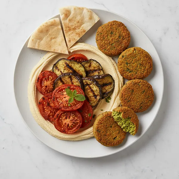 Arabic Baked Falafel with Hummus & Pita Bread